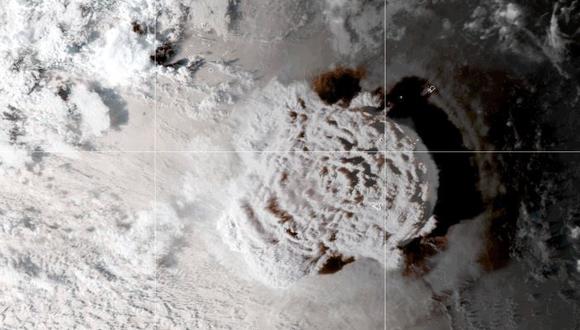 Erupción del volcán Hunga Tonga-Hunga Ha'apai. (NASA)