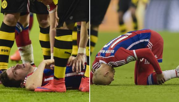Bayern: Robben descartado ante Barcelona, Lewandowski lesionado