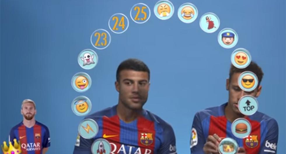 Neymar y Rafinha participaron en una divertida secuencia en donde le pusieron un emoji a cada uno de sus compañeros del FC Barcelona. (Foto: Captura - YouTube)