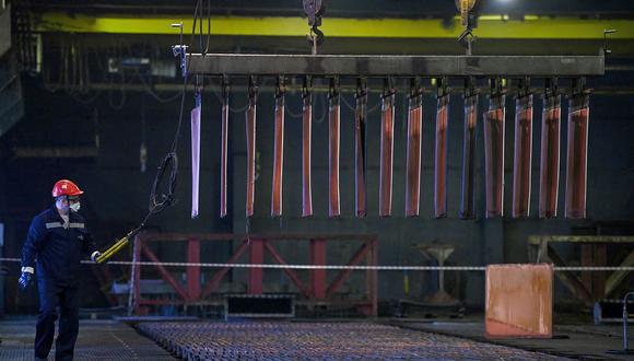 l contrato de cobre de octubre más negociado en la Bolsa de Futuros de Shanghái cerró con una caída del 0,9%. (Foto: AFP)