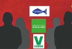 ¿Quiénes son los líderes de los partidos políticos Fe en el Perú, Frepap y Partido Demócrata Verde? 