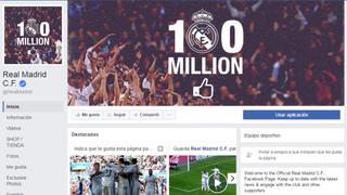Real Madrid alcanzó 100 millones de seguidores en Facebook