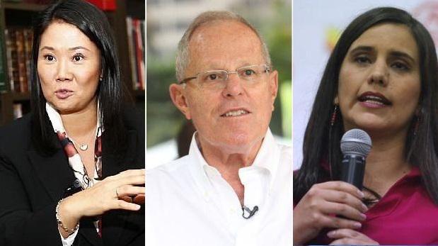 Keiko Fujimori se encuentra en segunda vuelta, seg&uacute;n GFK. Pedro Pablo Kuczynski y Ver&oacute;nika Mendoza deber&aacute;n esperar a resultados de la ONPE. (Foto: El Comercio)