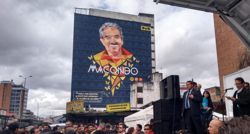 Inauguración del mural en homenaje a Gabriel García Márquez. (Foto: Cortesía Idartes)