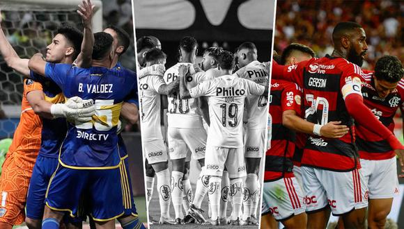 Santos descendió: ¿qué clubes históricos de Sudamérica nunca jugaron en Segunda División? | Composición: BOCA / Santos Futebol Clube / Clube de Regatas do Flamengo / Facebook