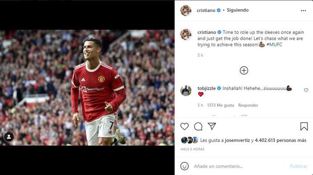 Cristiano Ronaldo envió mensaje de motivación antes del partido con Manchester United. (Foto: Captura)