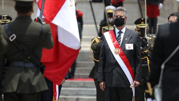 El presidente Sagasti es reconocido por las Fuerzas Armadas en Palacio de Gobierno. (Foto: Britanie Arroyo/GEC)