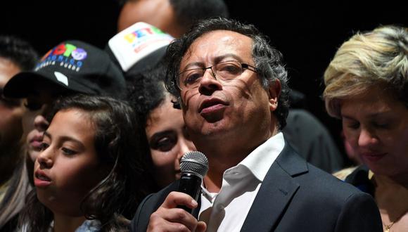 Gustavo Petro pronuncia su primer discurso como presidente electo de Colombia el domingo 19 de junio. (DANIEL MUÑOZ / AFP).