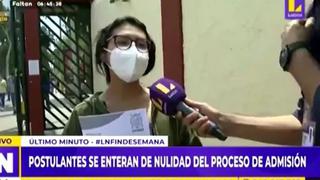 La desazón de una postulante a San Marcos tras enterarse en vivo que el proceso de admisión fue anulado | VIDEO 