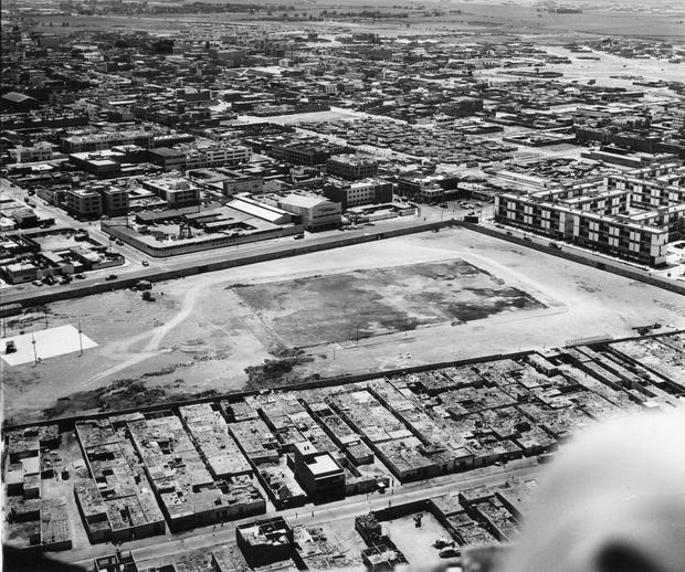 January 18, 1966. AERIAL VIEW OF THE FUTURE ALEJANDRO VILLANUEVA STADIUM IN LA VICTORIA.  PHOTO: ALBERTO DEL ROSARIO / EL COMERCIO