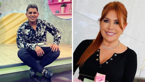 "Magaly TV: La Firme" difundió imágenes de Néstor Villanueva en una reunión social junto a la jovencita. (Foto: Composición Instagram)