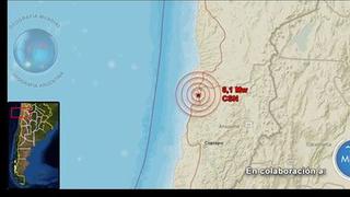 Chile reporta sismo de 6,1 grados de magnitud
