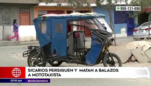 Asesinan a joven mototaxista en San Juan de Lurigancho. (Foto: América Noticias)