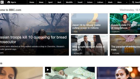 Imagen del portal de la BBC. (Foto: captura de pantalla)