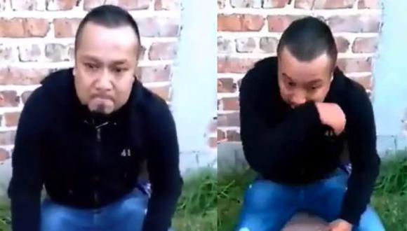 El Marro apareció visiblemente emocionado en un video publicado tras la detención de sus familiares. (Foto: Twitter, vía BBC Mundo).
