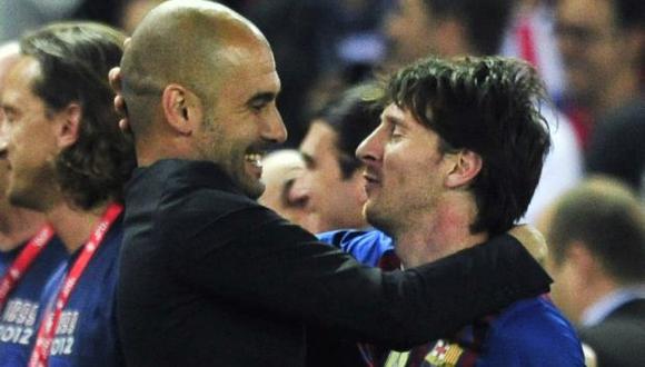 Lionel Messi y Pep Guardiola coincidieron en el Barcelona por varios años. (Foto: AFP)