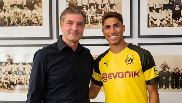 Hakimi Achraf permanecerá por los próximos dos años en Signal Iduna Park. Esta es la segunda baja del Real Madrid desde la partida de Cristiano Ronaldo. (Foto: AFP)