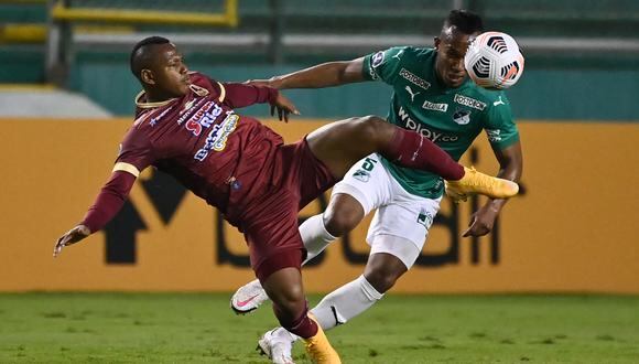 En el encuentro de ida, Tolima se impuso 3-0 sobre los caleños. Esta ventaja fue sostenida en el cotejo de vuelta y se quedan con el pase a la siguiente fase. (Foto: AFP)