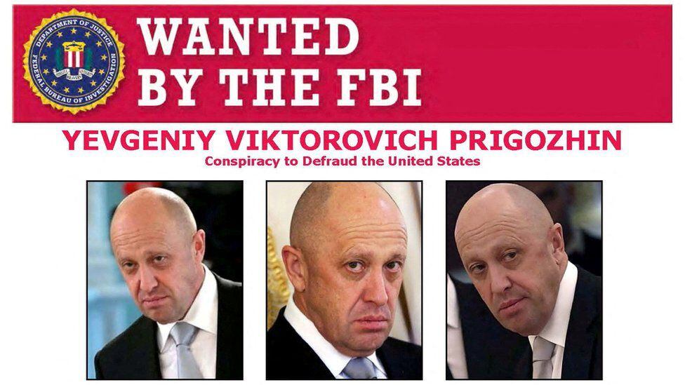 Prigozhin is on the Federal Bureau of Investigation (FBI) most-wanted list for conspiracy to defraud the United States.