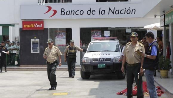 Cuatro delincuentes asaltaron Banco de la Nación de Irazola