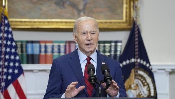 El presidente de Estados Unidos, Joe Biden, hace una declaración sobre los disturbios en las universidades, el 2 de mayo de 2024. (Foto: EFE/EPA/CHRIS KLEPONIS).