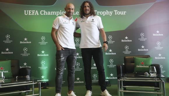 Carles Puyol y Javier Mascherano se encuentran en Lima como parte del Tour del Trofeo de la UEFA Champions League. (Foto: Diana Marcelo / GEC)