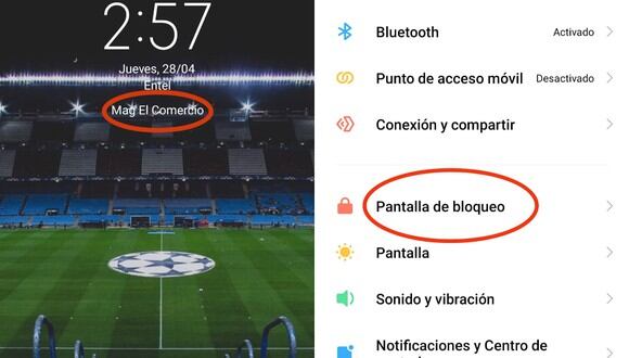 Personaliza tu equipo Android añadiendo tu nombre a la pantalla de bloqueo. Foto: Mag El Comercio
