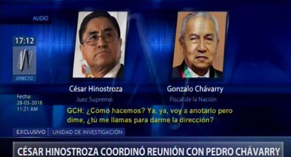 La conversación entre Pedro Chávarry y César Hinostroza fue grabada el pasado 28 de mayo. (Canal N)