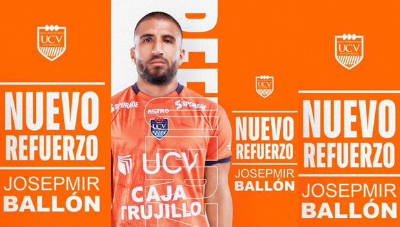 César Vallejo anunció el fichaje de Josepmir Ballón. (Foto: Redes sociales)