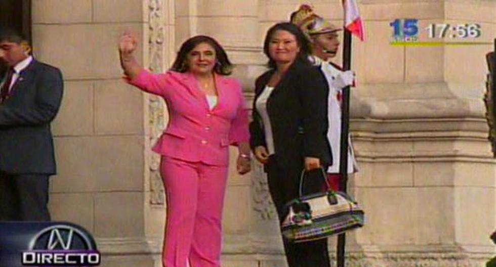 Una de las primeras en arribar a la sede del Ejecutivo peruano fue la lideresa de Fuerza Popular. (Foto: Captura de Canal N)