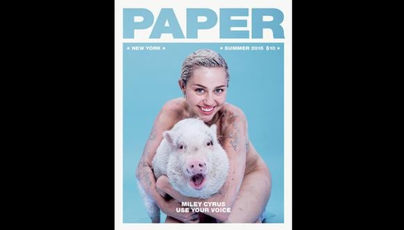 Miley Cyrus emula a Kim Kardashian y se desnuda para "Paper"