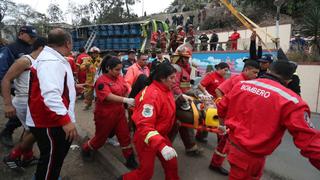 Cerro San Cristóbal: el trabajo de bomberos y paramédicos para rescatar a heridos tras caída de bus