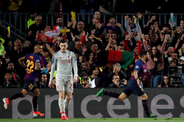 Barcelona vs. Liverpool: Luis Suárez marcó el 1-0 e hizo estallar el Camp Nou en la Champions League. (Foto: EFE)