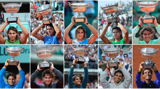Rafael Nadal se ha coronado campeón del Roland Garros en diez ocasiones. En esta galería repasa esos momentos. (Foto: Agencias)