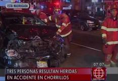 Chorrillos: accidente vehicular deja tres heridos (VIDEO)