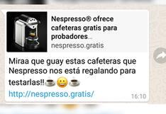 Campaña fraudulenta en WhatsApp ofrece cafetera Nespresso de forma gratuita 