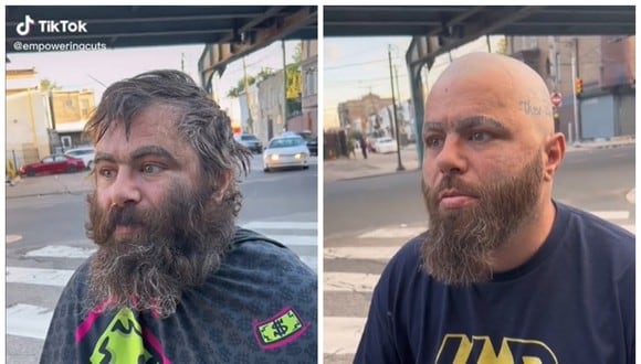 El peluquero Joshua Santiago recorre EE.UU. para mejorar el look de las personas sin hogar. (Foto: TikTok)