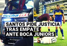 Santos denunció ataque con piedra a su autobús tras empate ante Boca Juniors
