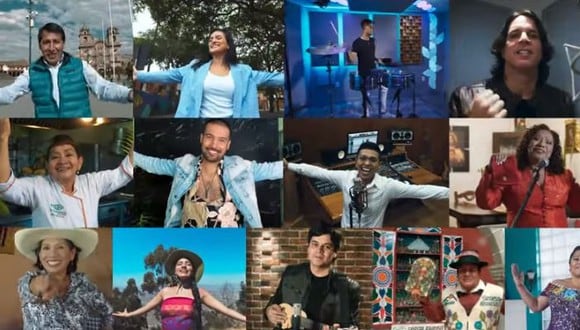 Tony Succar, Daniela Darcourt, Lucho Quequezana entre otros artistas nacionales protagonizan video "Volver". (Foto: captura de video YouTube)