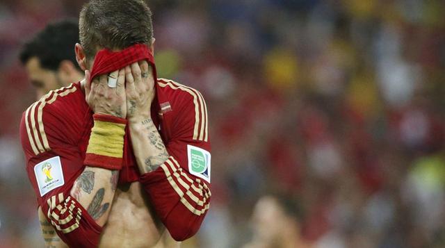 Desilusión de España tras ser eliminada del Mundial por Chile - 1