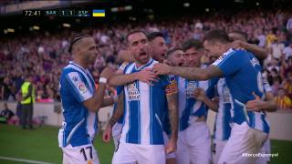 Joselu lo empató para el Espanyol: de penal, marcó  el 1-1 contra Barcelona | VIDEO