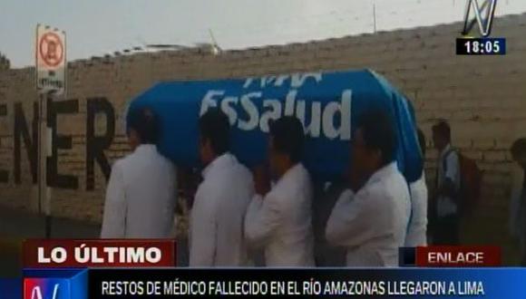 Llegó a Lima el cuerpo de médico que murió en el río Amazonas