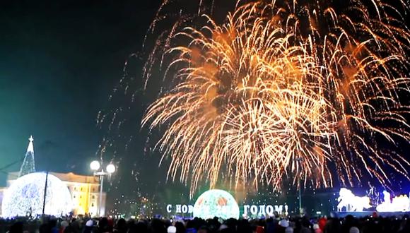 Así celebra Saransk (Rusia) el Año Nuevo 2018. (Captura de video)