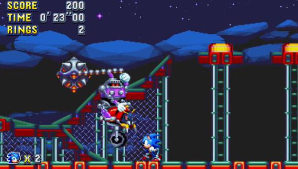 Sonic luchando contra  el ‘Boss’  Heavy Rider y su Motobug. (Foto: captura de YouTube)