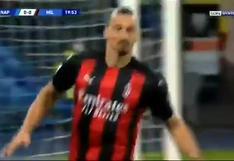 Cabezazo y gol de Zlatan Ibrahimovic para el 1-0 en el Milan-Napoli de Serie A | VIDEO