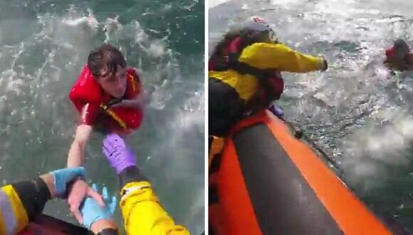 El joven fue trasladado a un hospital de Gales, donde se confirmó su buen estado.  (Foto: Royal National Lifeboat Institution | Facebook)