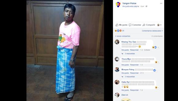 Hombre que lanzó molotov contra casa de líder birmana cae por fotos en Facebook. (Foto: Captura de Facebook)