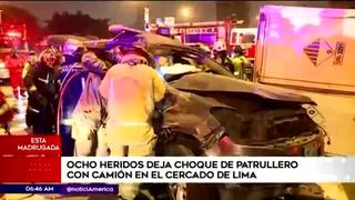 Cercado de Lima: choque de patrullero policial con camión dejó ocho heridos | VIDEO