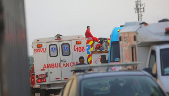 El operario atrapado fue identificado como Gino Ramírez Bravo, de 43 años. Fotos: César Grados/@photo.gec