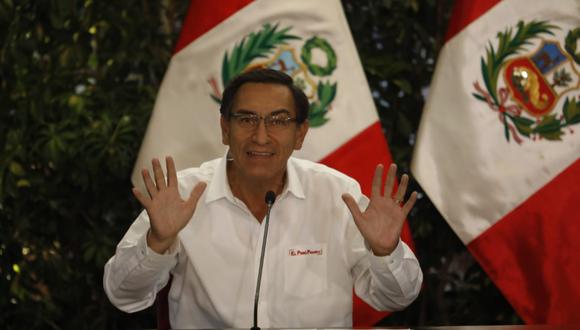 El presidente Martín Vizcarra informó sobre las acciones que se adoptaron en el quinto día de aislamiento social obligatorio por el coronavirus. (Foto: Piko Tamashiro / GEC)